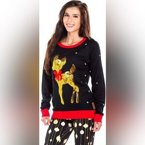 NWT Tipsy Elves Sequin Rudolph Reindeer Christmas Sweater Size Medium